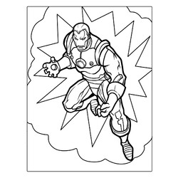 Раскраска Железный человек в простом костюме
