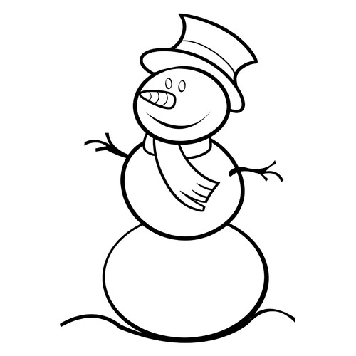 Раскраска Снеговик для малышей