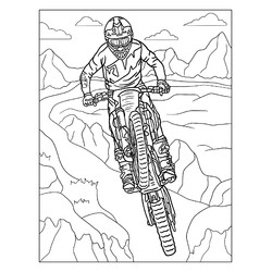 Раскраска Гонщик на внедорожном мотоцикле