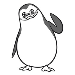 Раскраска Пингвин Прапор