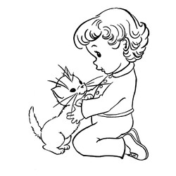 Раскраска Ласковый котенок