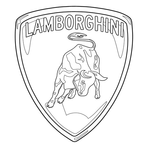 Раскраска Логотип Ламборгини