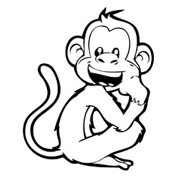 Раскраска Довольная обезьяна