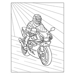 Раскраска Гонщик на спортивном мотоцикле