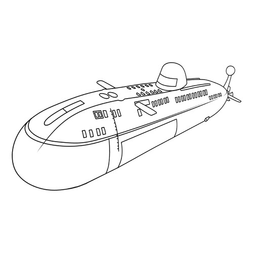 Раскраска Мощная подводная лодка