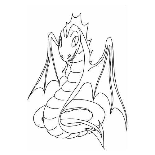 Раскраска Змеевидный дракон