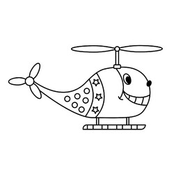 Раскраска Улыбчивый вертолёт