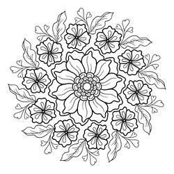 Мандала красивый цветок амариллис