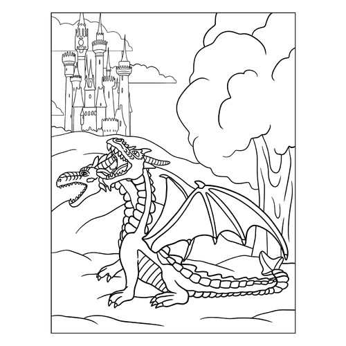 Раскраска Двуглавый дракон
