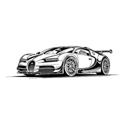 Раскраска Суперкар Бугатти Veyron