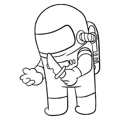 Раскраска Амонг Ас астронавт-самозванец