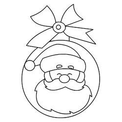 Раскраска Ёлочный шар с Дедом Морозом