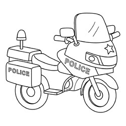 Раскраска Полицейский мотоцикл