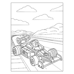Раскраска Гоночный автомобиль Формулы 1