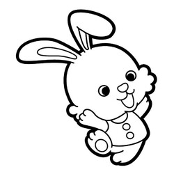 Раскраска Кролик-малыш на празднике