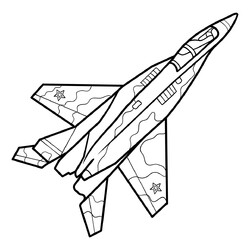 Раскраска Военный самолёт МиГ-29