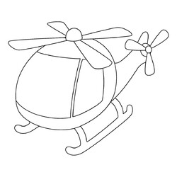 Раскраска Вертолёт для малышей