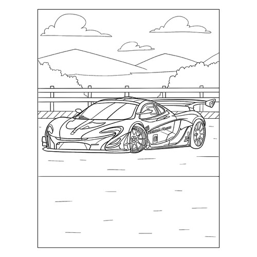 Раскраска Гоночный McLaren P1 GTR