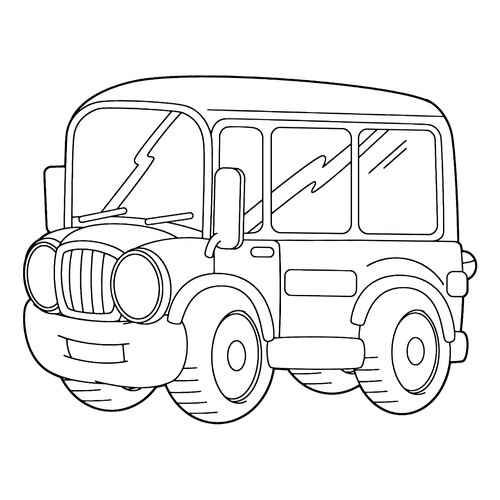 Раскраска Простой старенький автобус