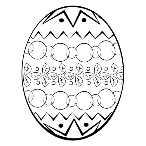 Раскраска Пасхальное яйцо с узорами