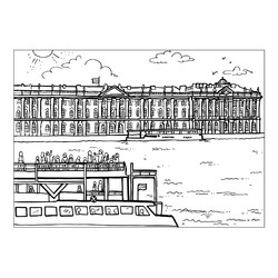 Раскраска Зимний дворец в Санкт-Петербурге