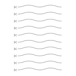 Шаблон для вырезания Волнистые пунктирные линии
