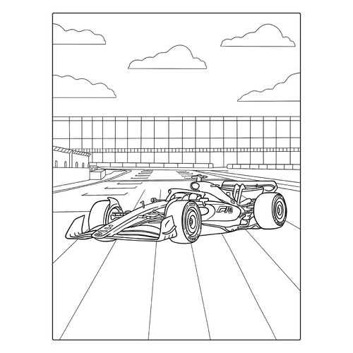 Раскраска Гоночная машина Формулы-1