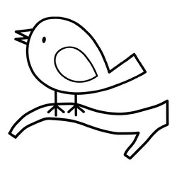 Раскраска Птичка для малышей на Новый год