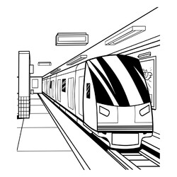 Раскраска Современный поезд метро