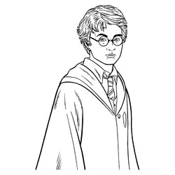 Раскраска Гарри Поттер могучий волшебник