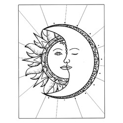Раскраска Солнце и луна вместе