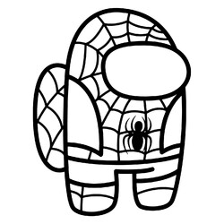 Раскраска Амонг Ас персонаж Человек-паук