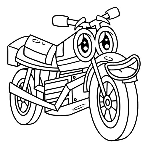Раскраска Мотоцикл с глазками