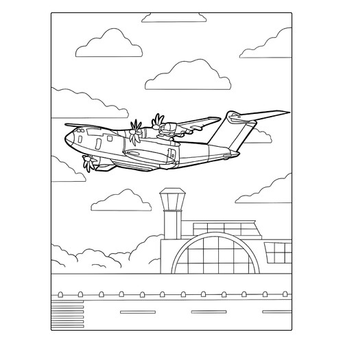Раскраска Военно-транспортный самолёт США C-17