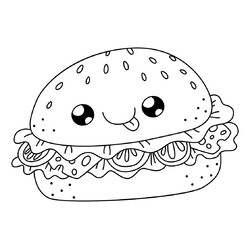 Раскраска Милашка гамбургер