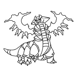 Раскраска Легендарный покемон Гиратина (изменённая форма) #0487