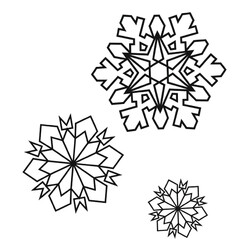 Раскраска Три снежинки - подружки