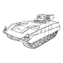 Раскраска Танк с мини-ракетной установкой