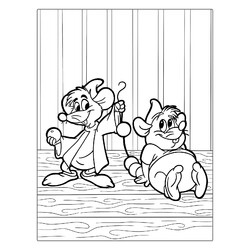 Раскраска Мышата из мультфильма про Золушку