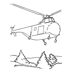 Раскраска Вертолёт в подарок на 23 февраля
