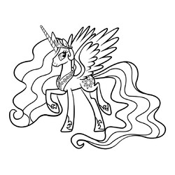 Раскраска Принцесса Селестия из Мой маленький пони