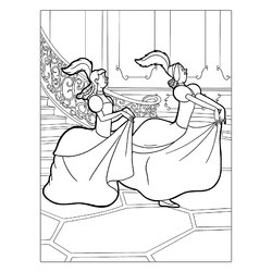 Раскраска Анастасия и Дризелла во дворце