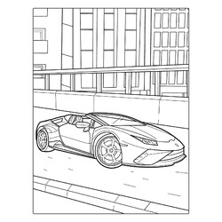 Раскраска Ламборгини Aventador в городе