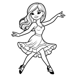 Раскраска Кукла танцует танго