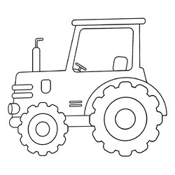 Раскраска Простой экскиз трактора