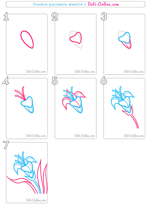 Как нарисовать пасхальную лилию