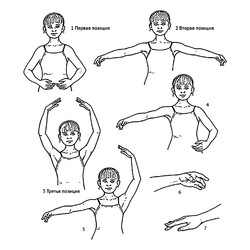 Раскраска Позиции рук балерины