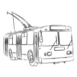 Раскраска Скетч троллейбус