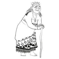 Раскраска Тала (бабушка Моаны)