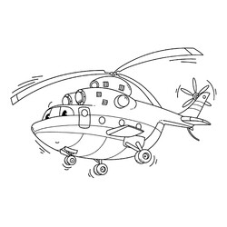 Раскраска Весёлый грузовой вертолёт